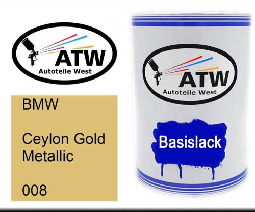 BMW, Ceylon Gold Metallic, 008: 500ml Lackdose, von ATW Autoteile West.